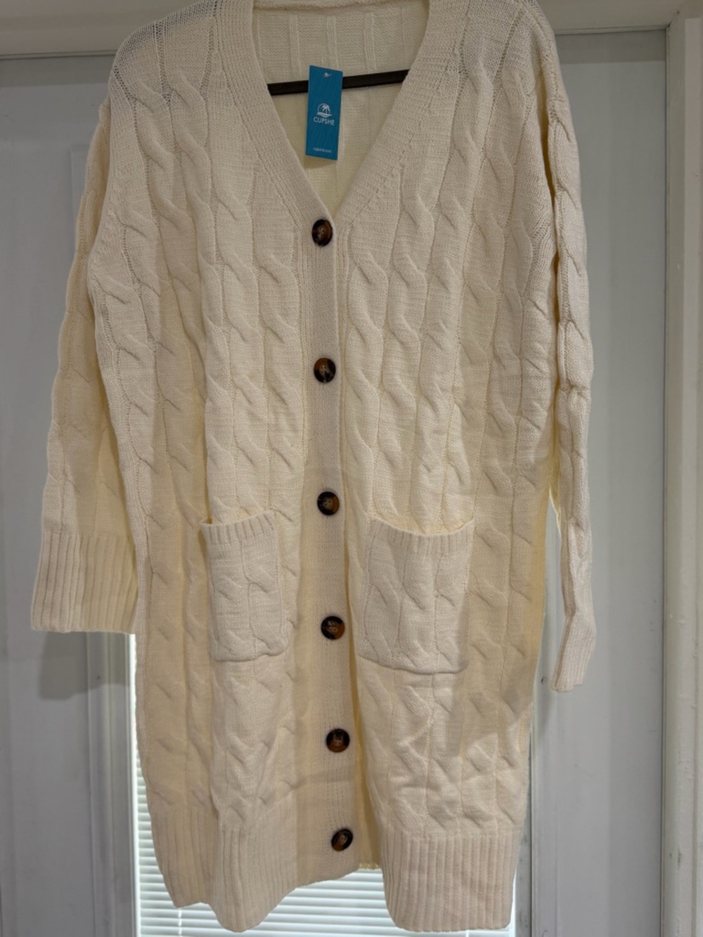 Cupshe NWT Cable Knit Long Cardigan Sweater